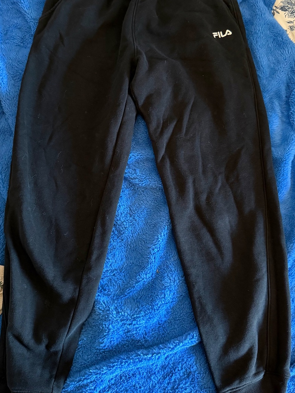 Fila Black Jogger Track Pants with White Logo
